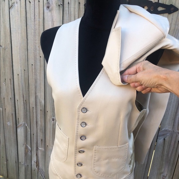 Vtg 1970s Johnny Carson 3 Piece Leisure Suit Tailored For Fine Bros.-Matison Co - Picture 5 of 16